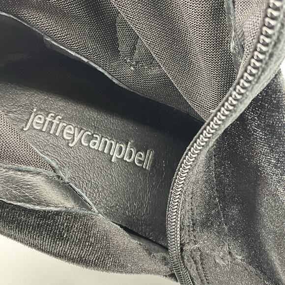 NEW Jeffrey Campbell Women’s Florette Crushed Velvet Boots Black Size 7.5 - Picture 6 of 10